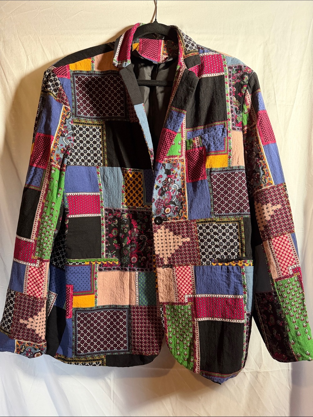 Black Label Patchwork Quilted Blazer in Multicolor Grandma